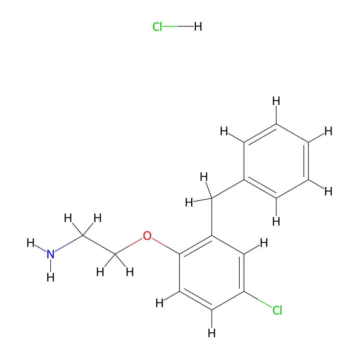 [2-(2-Benzyl-4-chlorophenoxy)ethyl]amine hydrochloride molecular structure, CAS 1211474-07-5