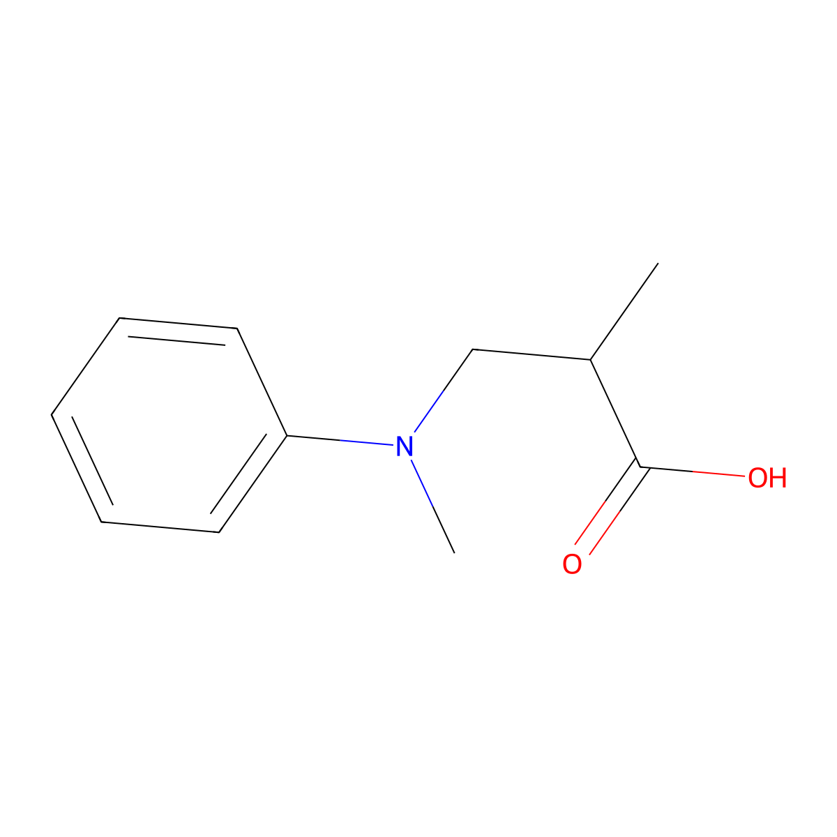 2-Methyl-3-[methyl(phenyl)amino]propanoic acid molecular structure, CAS 1211474-24-6