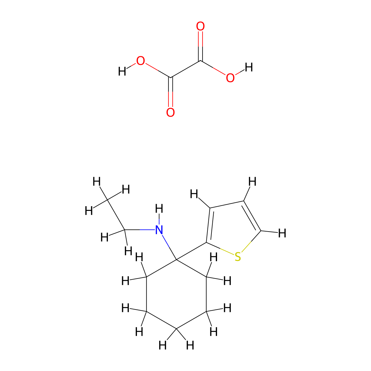 N-ethyl-1-(2-thienyl)cyclohexanamine oxalate molecular structure, CAS 1211474-29-1