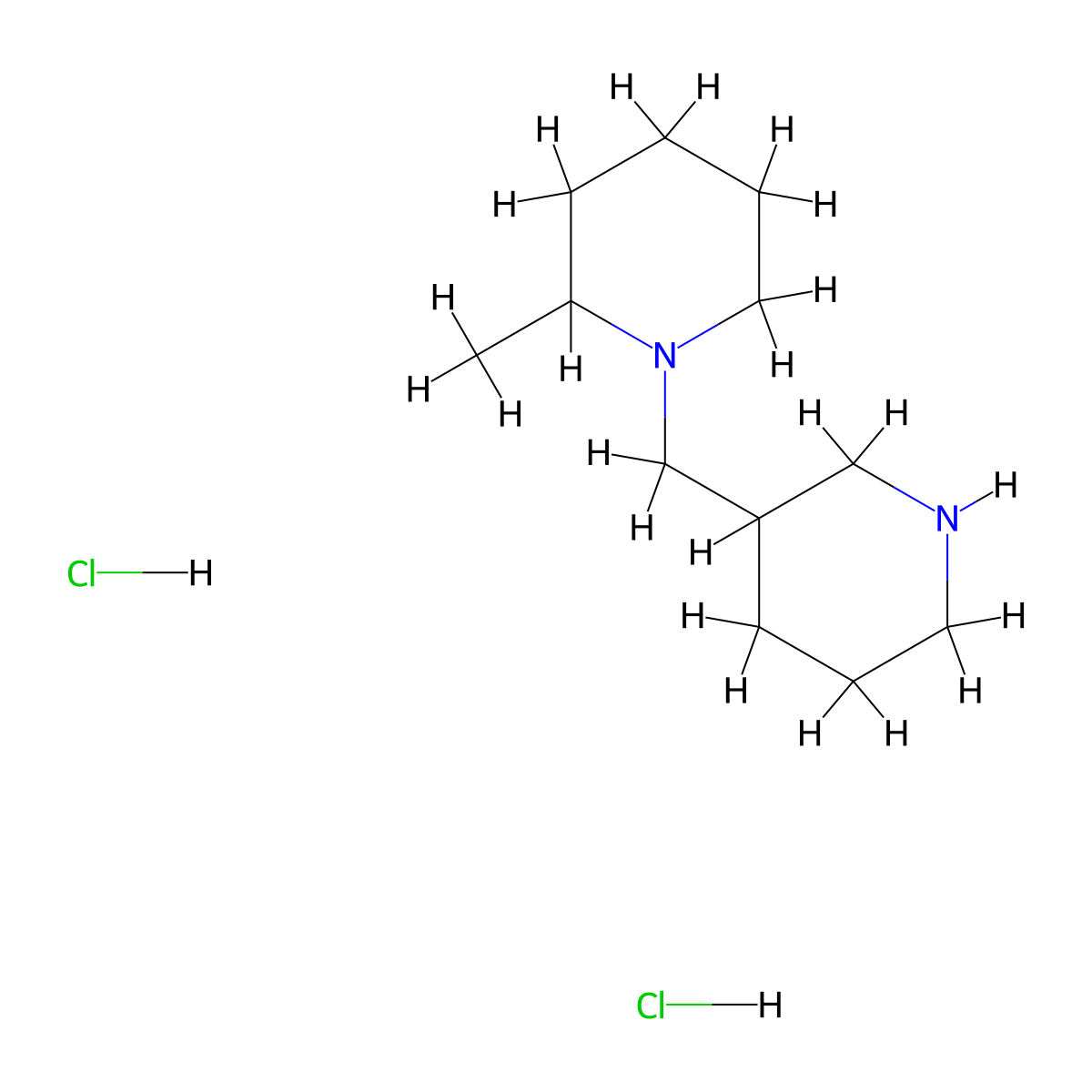 2-Methyl-1-(3-piperidinylmethyl)piperidine dihydrochloride molecular structure, CAS 1211474-71-3