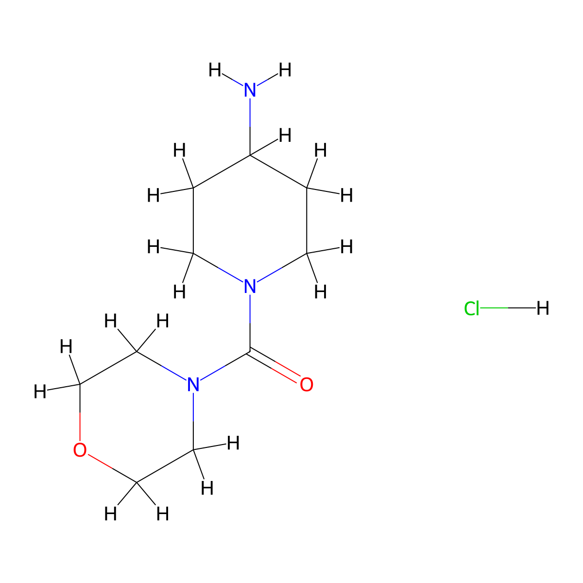 (4-Aminopiperidin-1-yl)(morpholino)methanone hydrochloride molecular structure, CAS 1211474-97-3