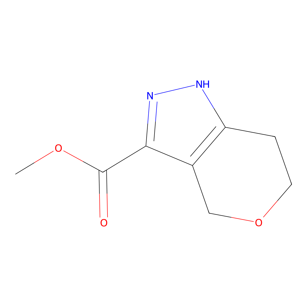 Methyl 1,4,6,7-tetrahydropyrano[4,3-c]pyrazole-3-carboxylate molecular structure, CAS 1211479-06-9