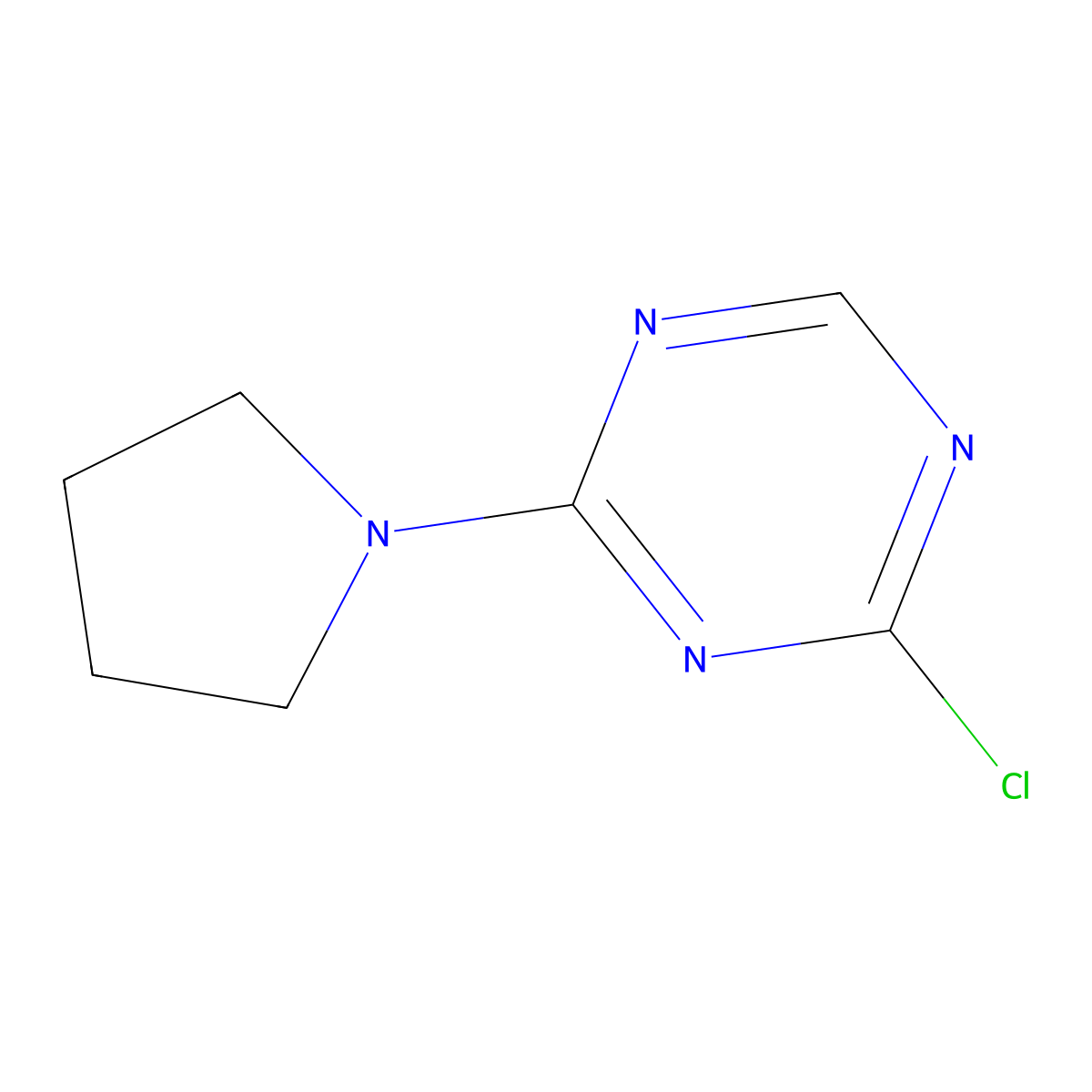 2-Chloro-4-(pyrrolidin-1-YL)-1,3,5-triazine molecular structure, CAS 1211479-79-6