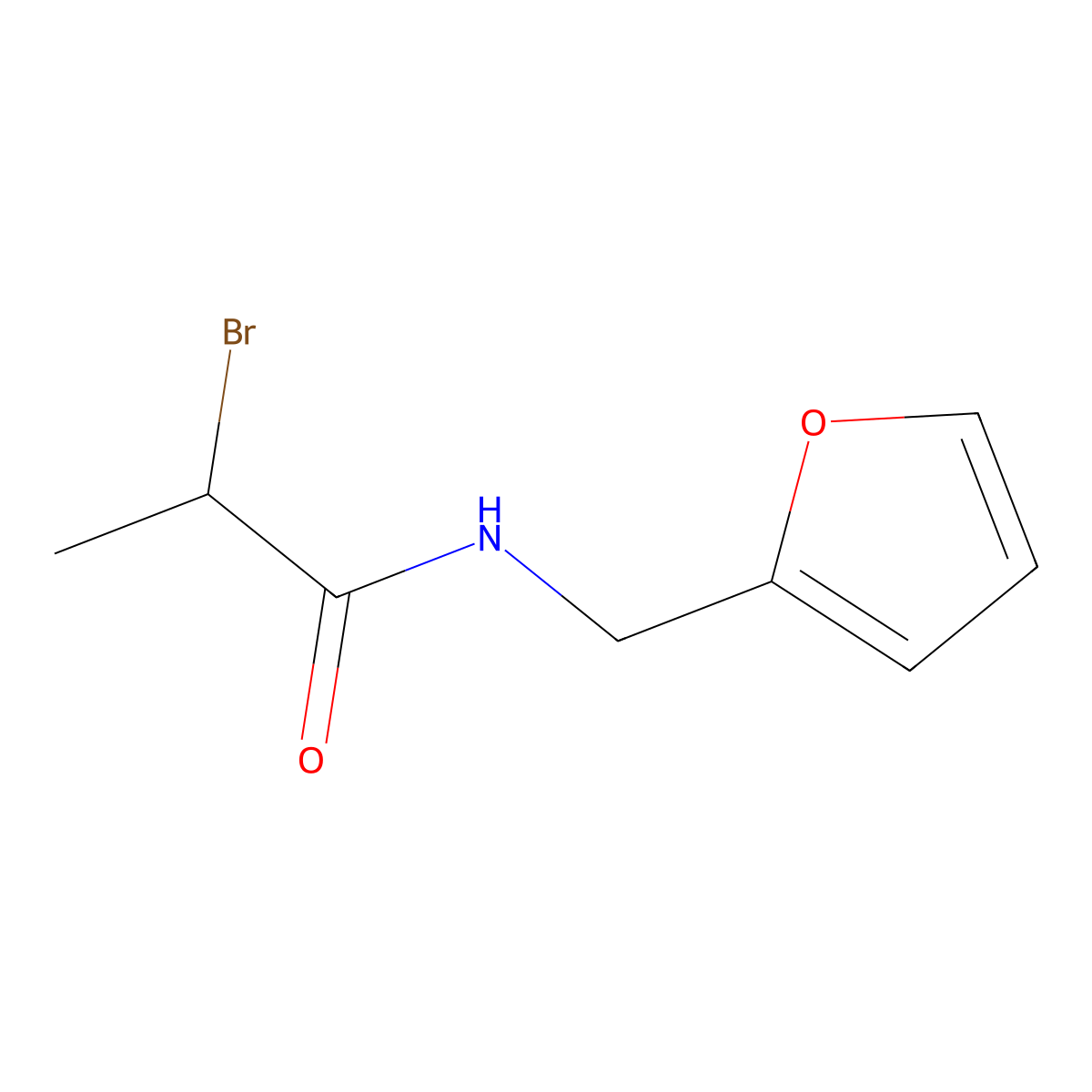 2-bromo-N-(2-furylmethyl)propanamide molecular structure, CAS 1211480-60-2
