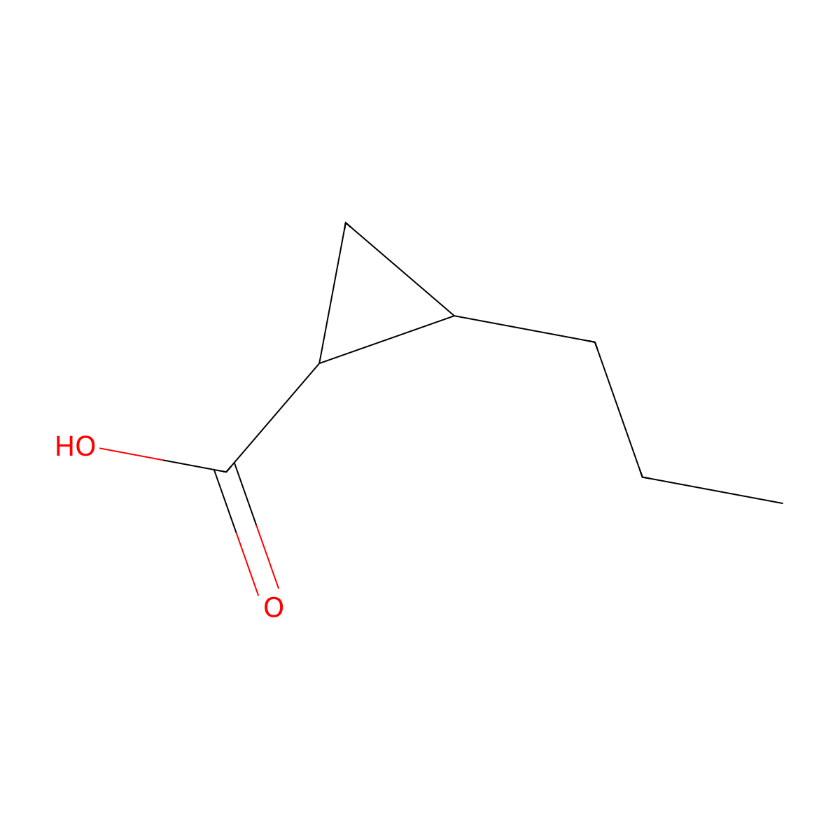 2-Propylcyclopropane-1-carboxylic acid molecular structure, CAS 1211481-02-5