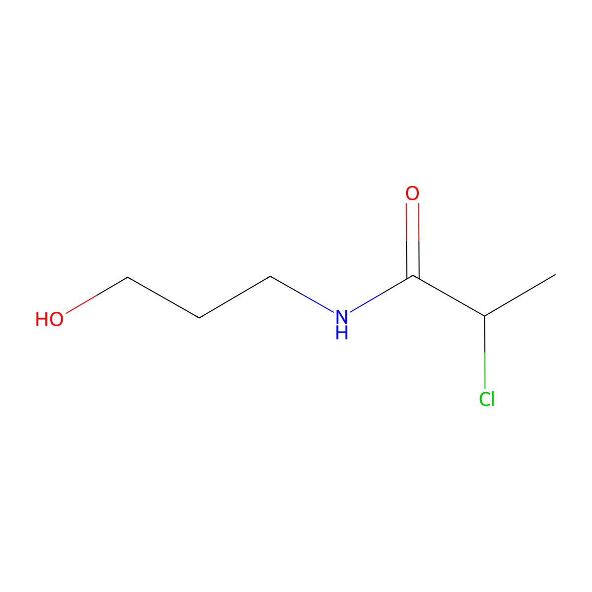 2-chloro-N-(3-hydroxypropyl)propanamide molecular structure, CAS 1211481-04-7