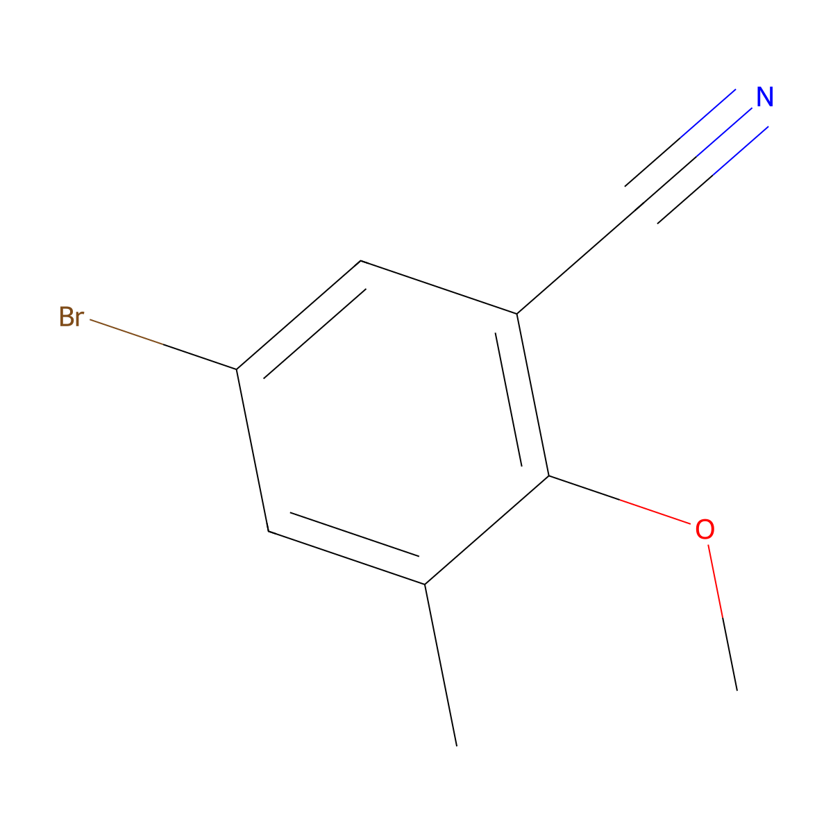 5-Bromo-2-methoxy-3-methylbenzonitrile molecular structure, CAS 1211483-68-9