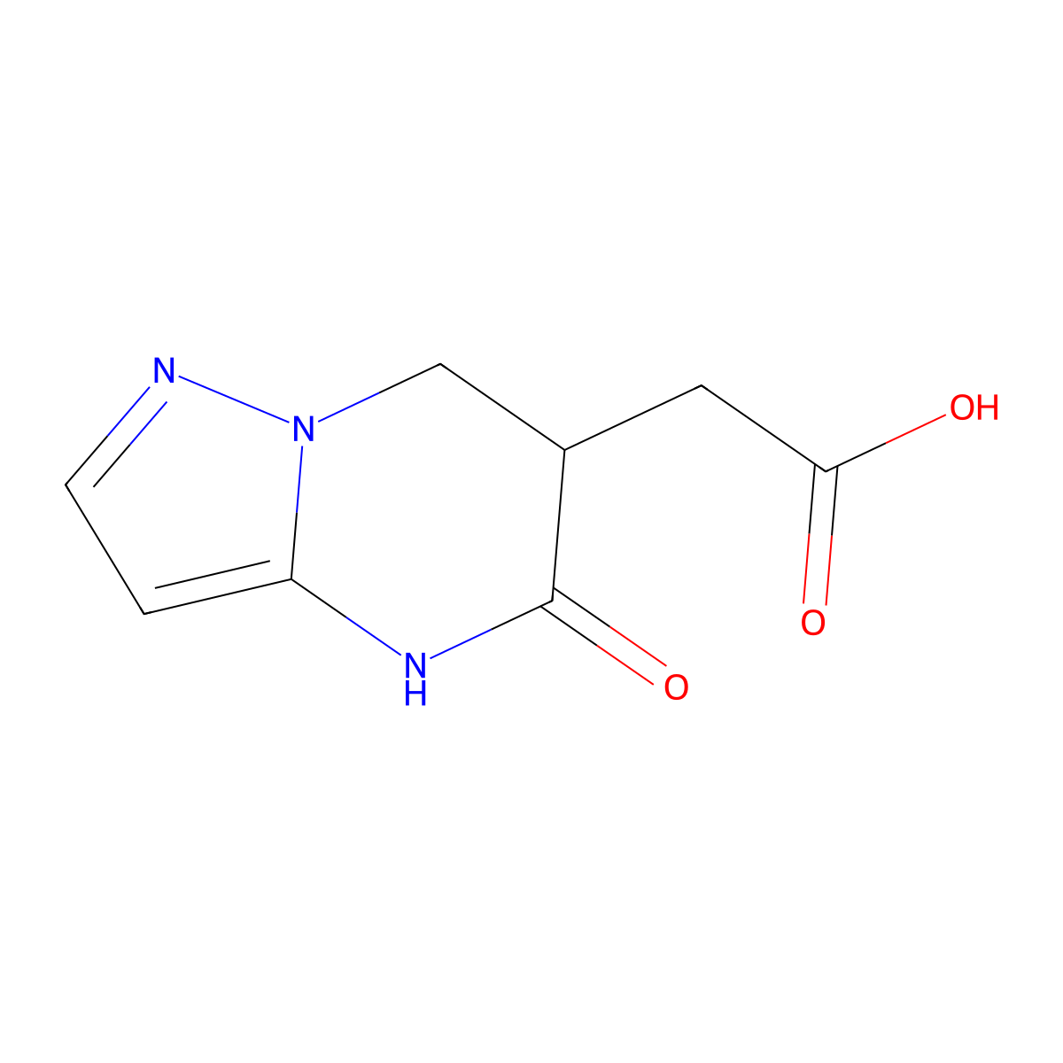 (5-Oxo-4,5,6,7-tetrahydropyrazolo[1,5-a]pyrimidin-6-yl)acetic acid molecular structure, CAS 1211483-89-4