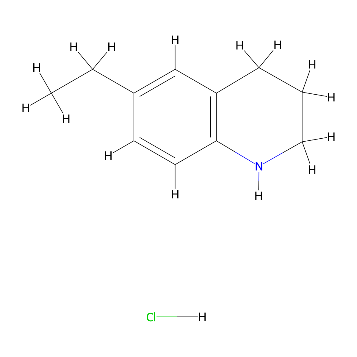 6-Ethyl-1,2,3,4-tetrahydroquinoline hydrochloride molecular structure, CAS 1211484-06-8