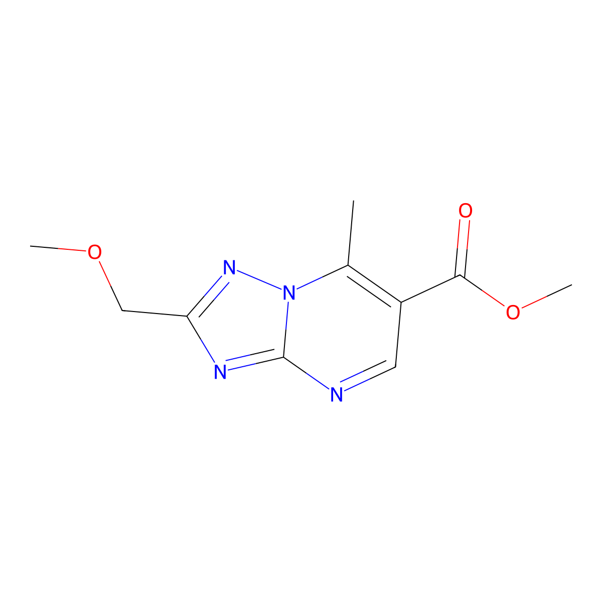 Methyl 2-(methoxymethyl)-7-methyl-[1,2,4]triazolo[1,5-a]pyrimidine-6-carboxylate molecular structure, CAS 1211484-10-4