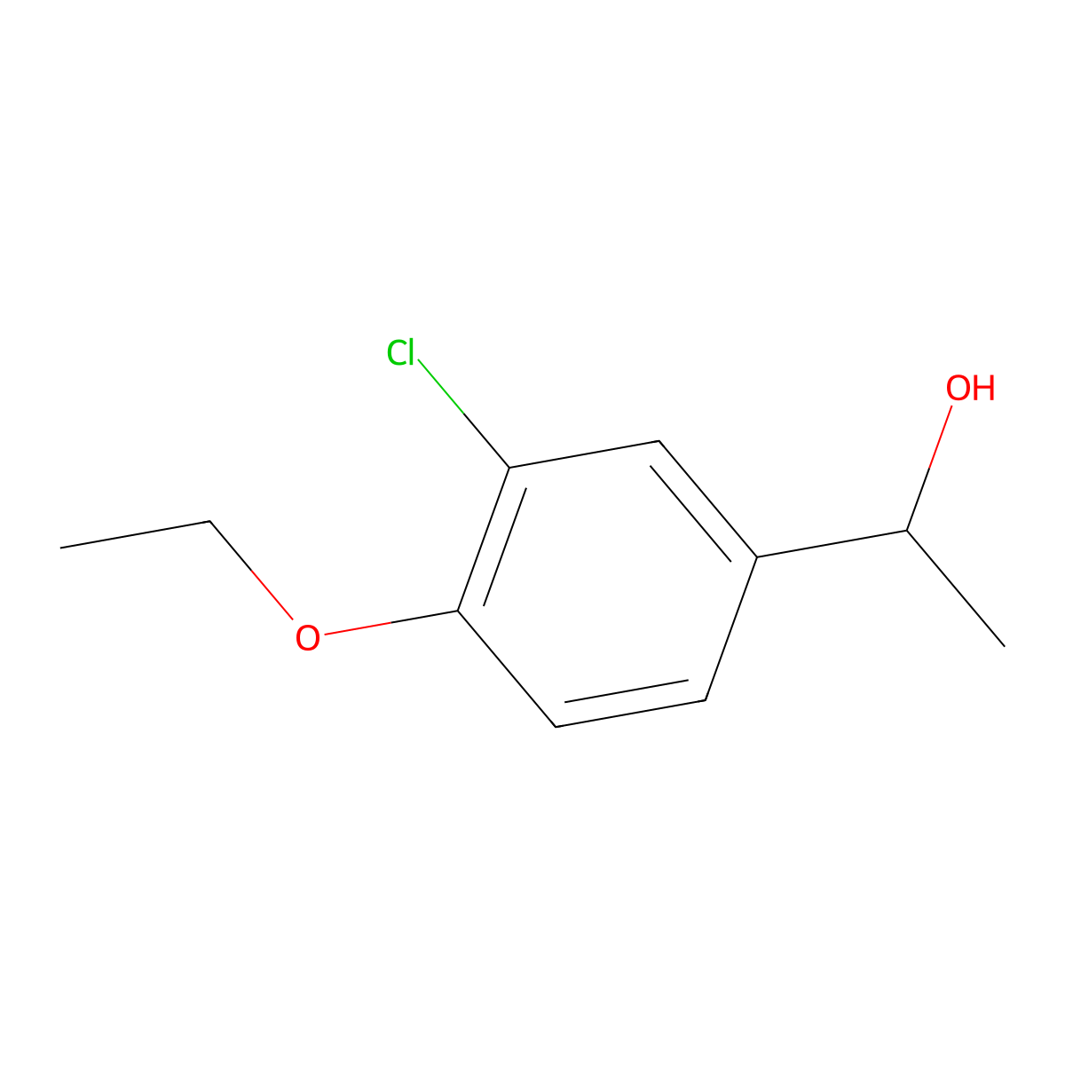 1-(3-Chloro-4-ethoxyphenyl)ethanol molecular structure, CAS 1211484-20-6