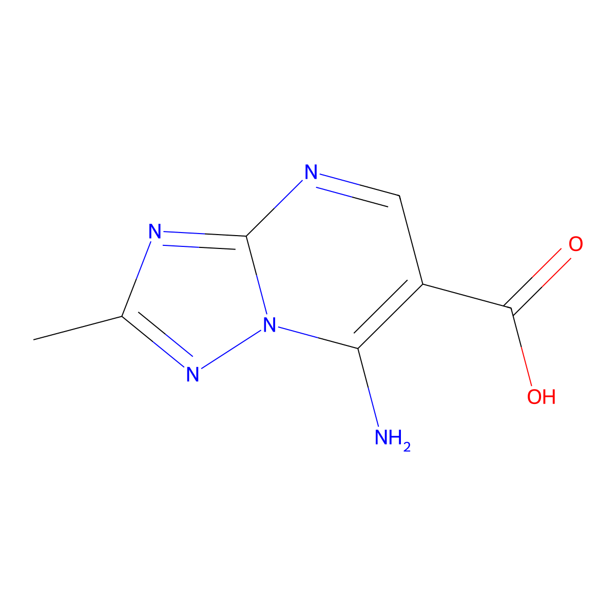 7-Amino-2-methyl[1,2,4]triazolo[1,5-a]pyrimidine-6-carboxylic acid molecular structure, CAS 1211486-58-6