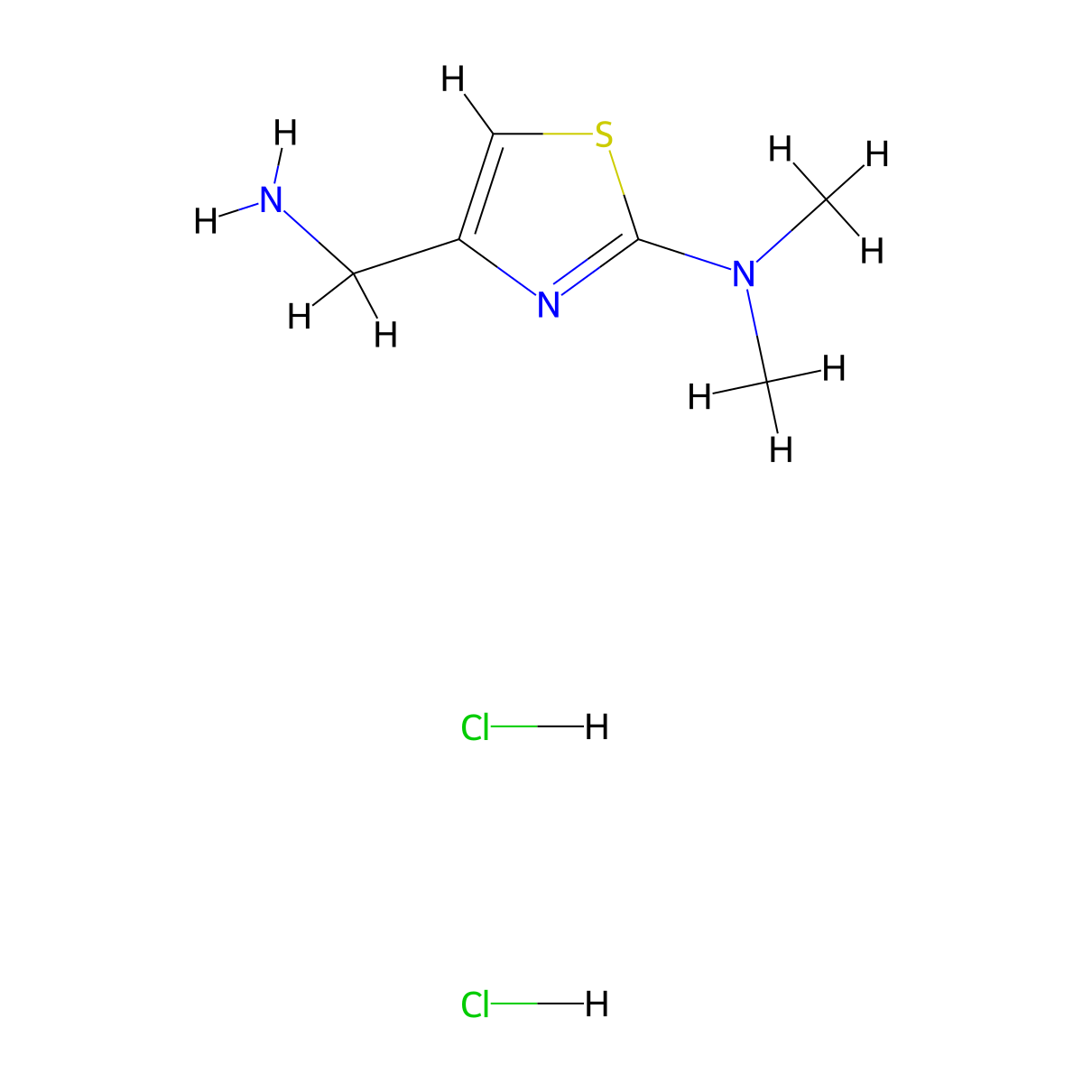 4-(Aminomethyl)-N,N-dimethyl-1,3-thiazol-2-amine dihydrochloride molecular structure, CAS 1211487-08-9