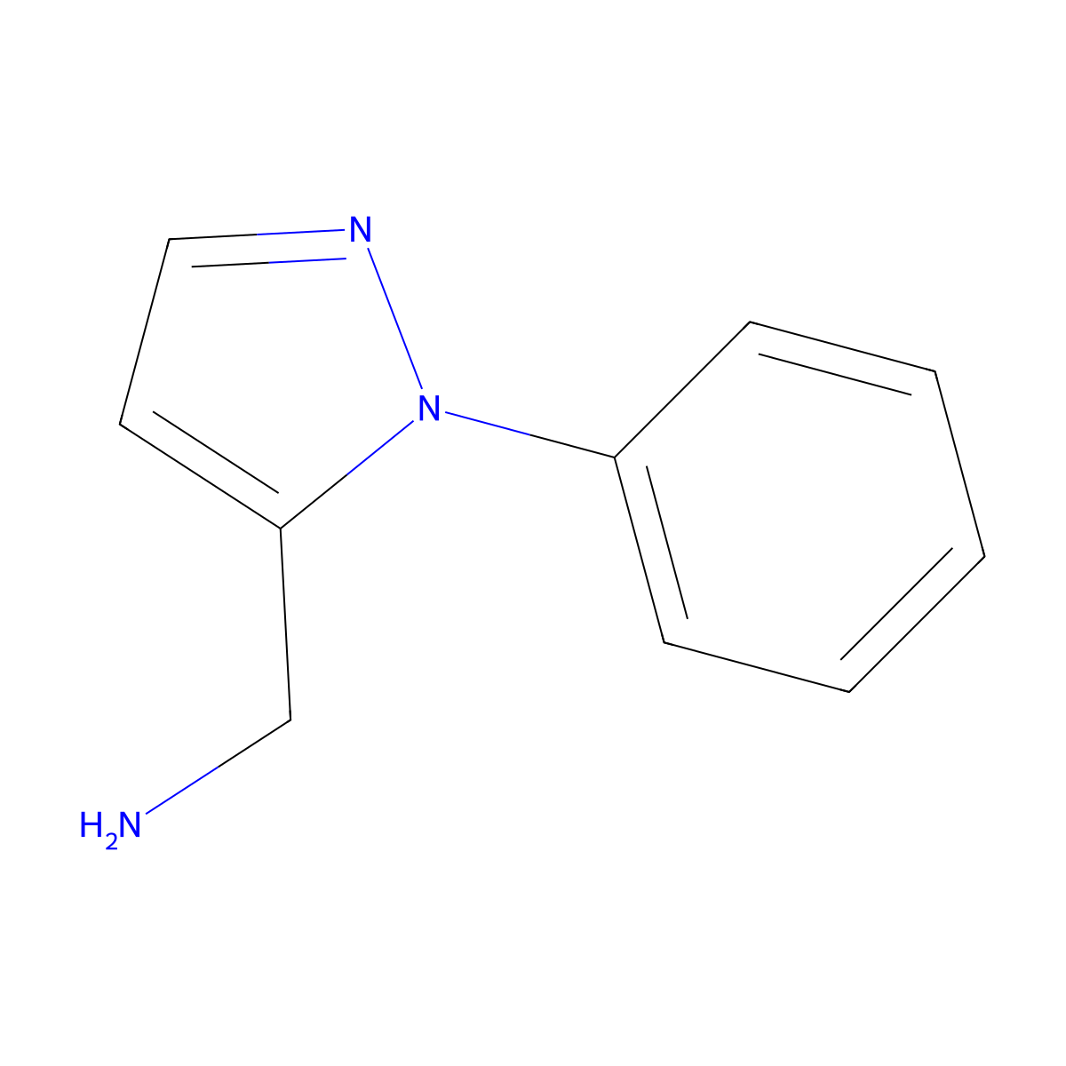 1-(1-phenyl-1H-pyrazol-5-yl)methanamine molecular structure, CAS 1211488-11-7