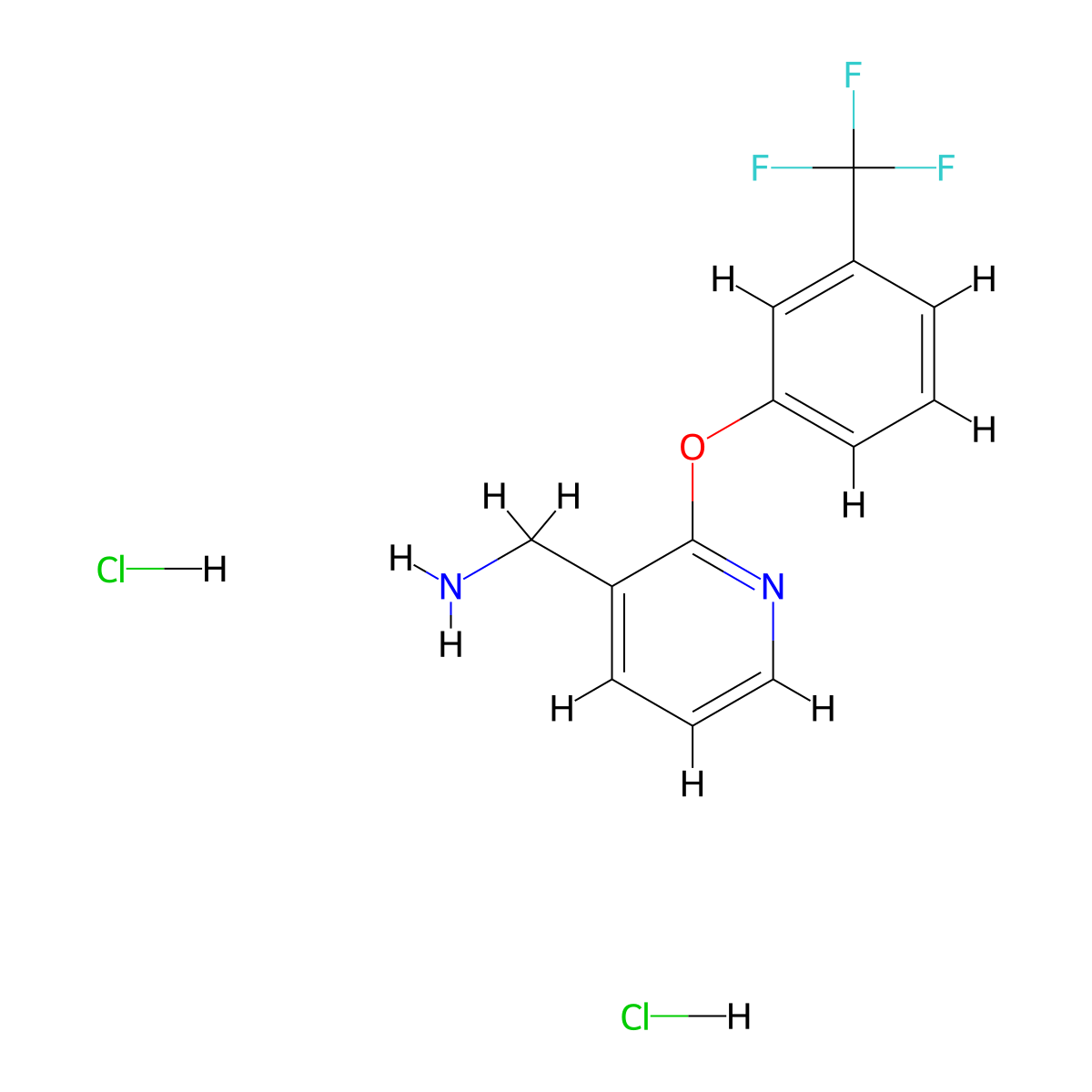 {2-[3-(Trifluoromethyl)phenoxy]pyridin-3-yl}methylamine dihydrochloride molecular structure, CAS 1211488-35-5