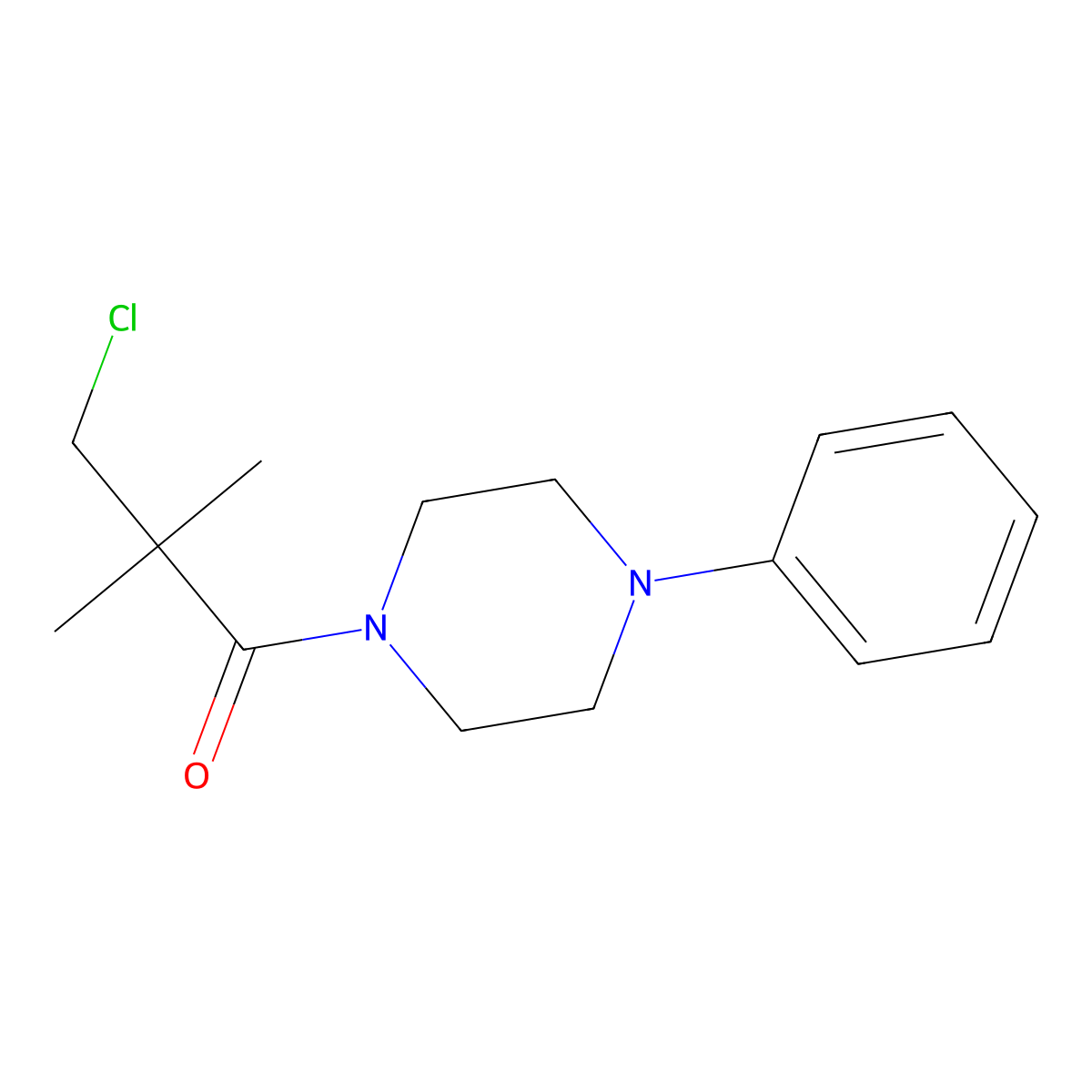 3-Chloro-2,2-dimethyl-1-(4-phenylpiperazin-1-yl)propan-1-one molecular structure, CAS 1211489-57-4
