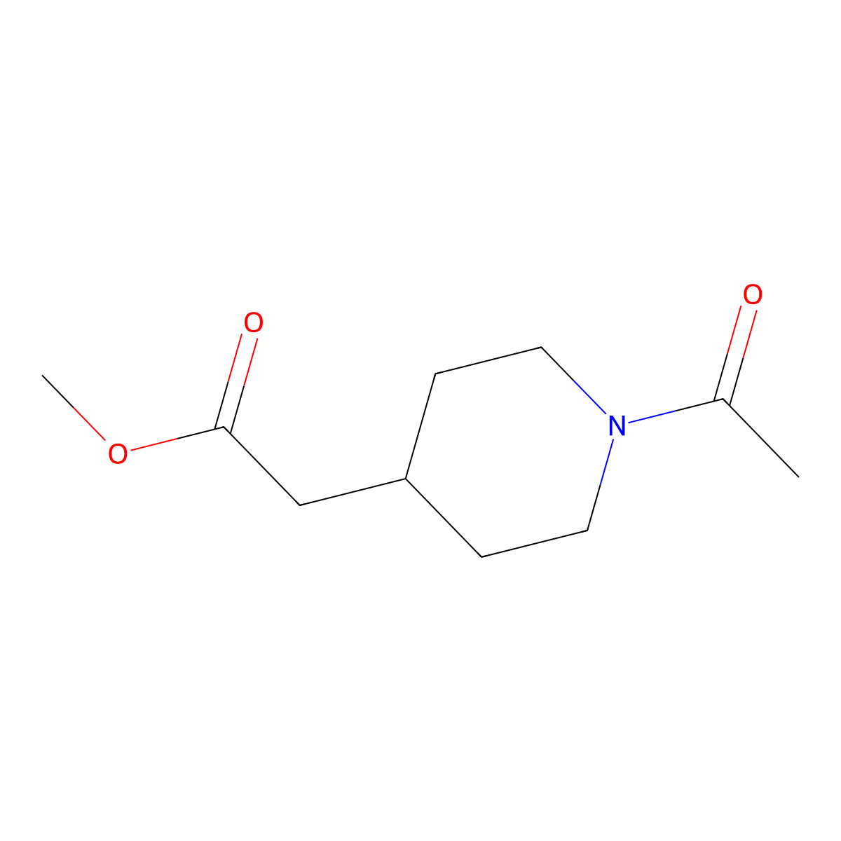 Methyl 2-(1-acetylpiperidin-4-yl)acetate molecular structure, CAS 1211494-44-8
