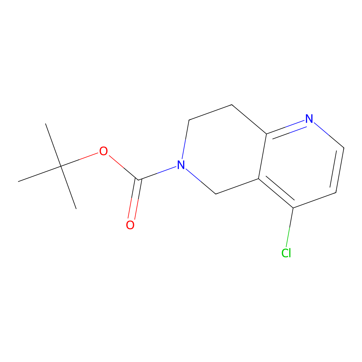 tert-Butyl 4-chloro-7,8-dihydro-1,6-naphthyridine-6(5H)-carboxylate molecular structure, CAS 1211495-11-2
