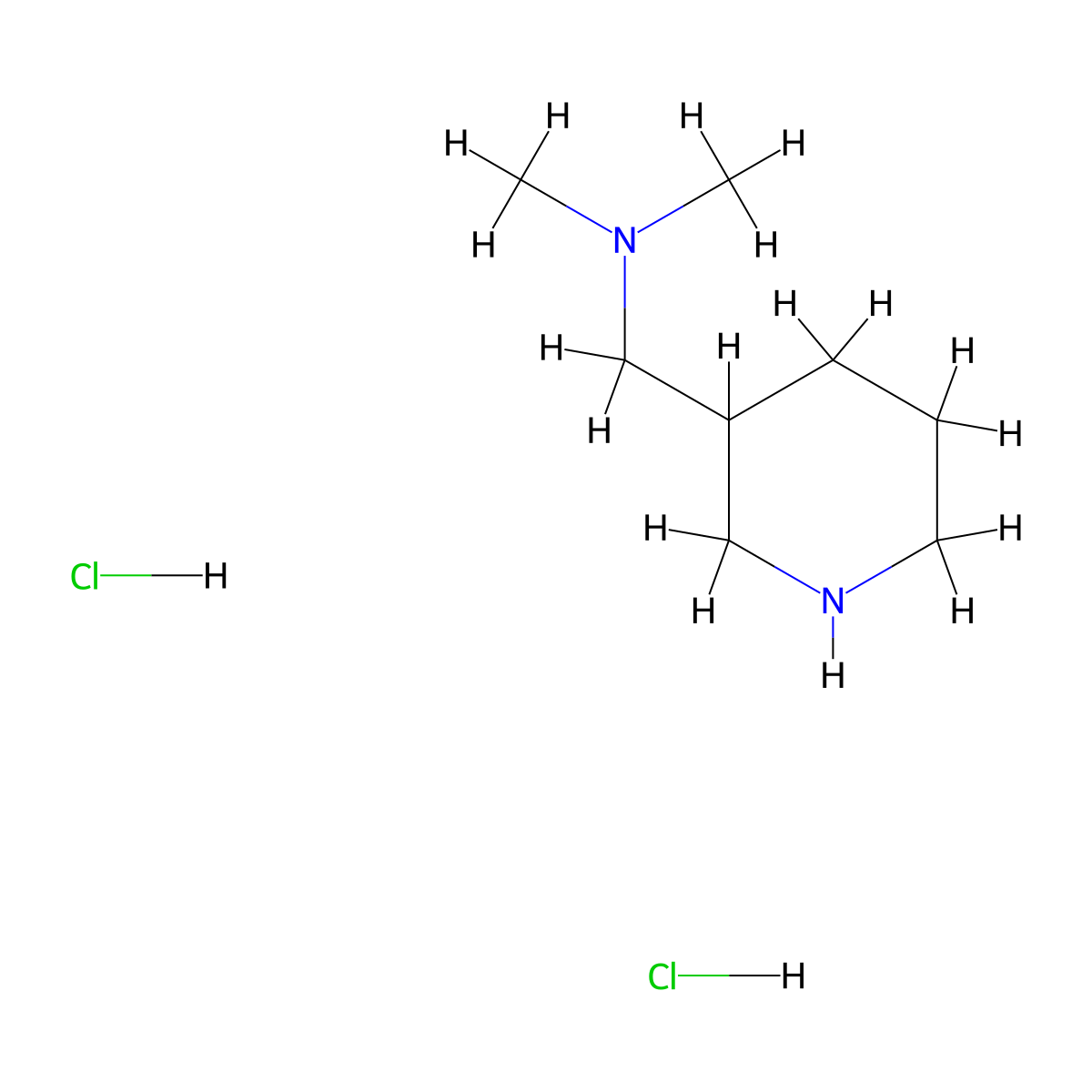 Dimethyl(piperidin-3-ylmethyl)amine dihydrochloride molecular structure, CAS 1211495-34-9