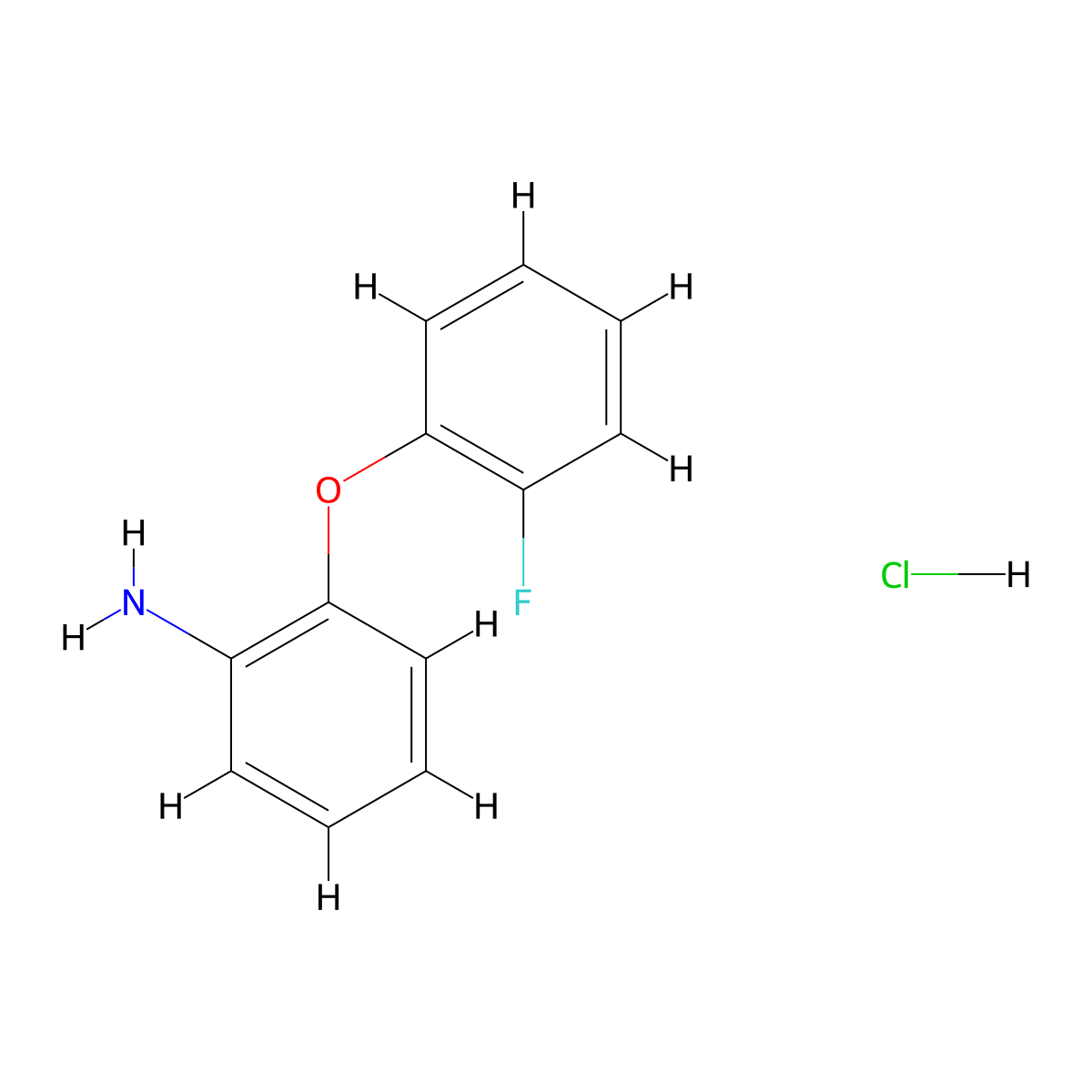 [2-(2-Fluorophenoxy)phenyl]amine hydrochloride molecular structure, CAS 1211495-35-0