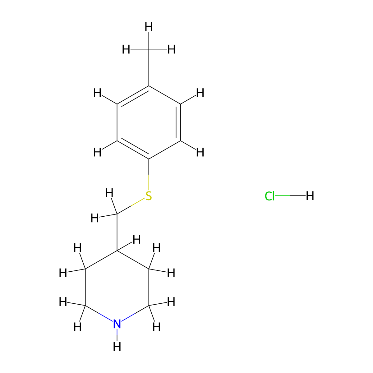 4-([(4-Methylphenyl)sulfanyl]methyl)piperidine hydrochloride molecular structure, CAS 1211495-47-4