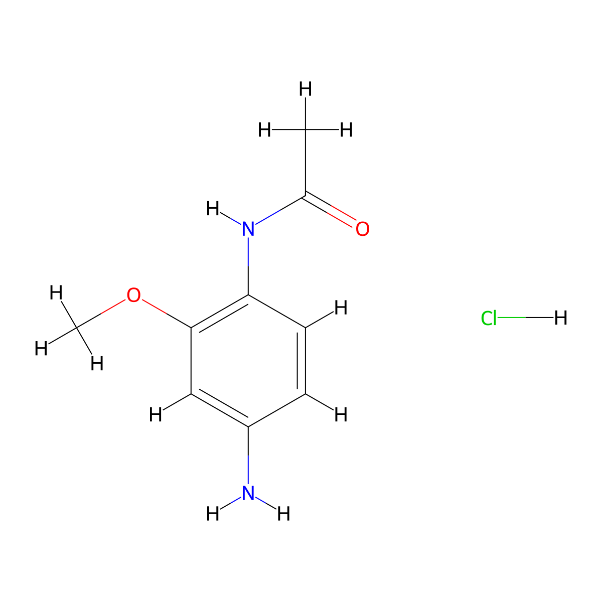N-(4-amino-2-methoxyphenyl)acetamide hydrochloride molecular structure, CAS 1211495-60-1