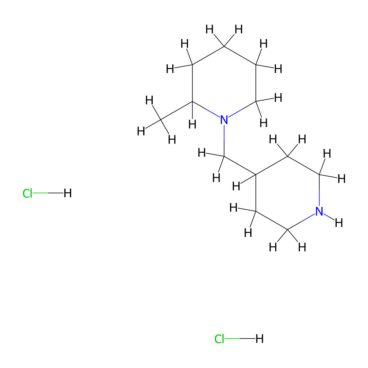 2-Methyl-1-(4-piperidinylmethyl)piperidine dihydrochloride molecular structure, CAS 1211495-66-7