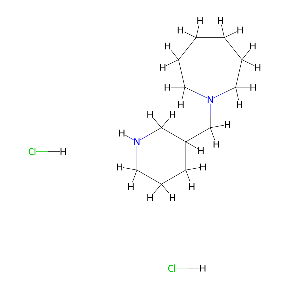 1-(3-Piperidinylmethyl)azepane dihydrochloride molecular structure, CAS 1211495-72-5