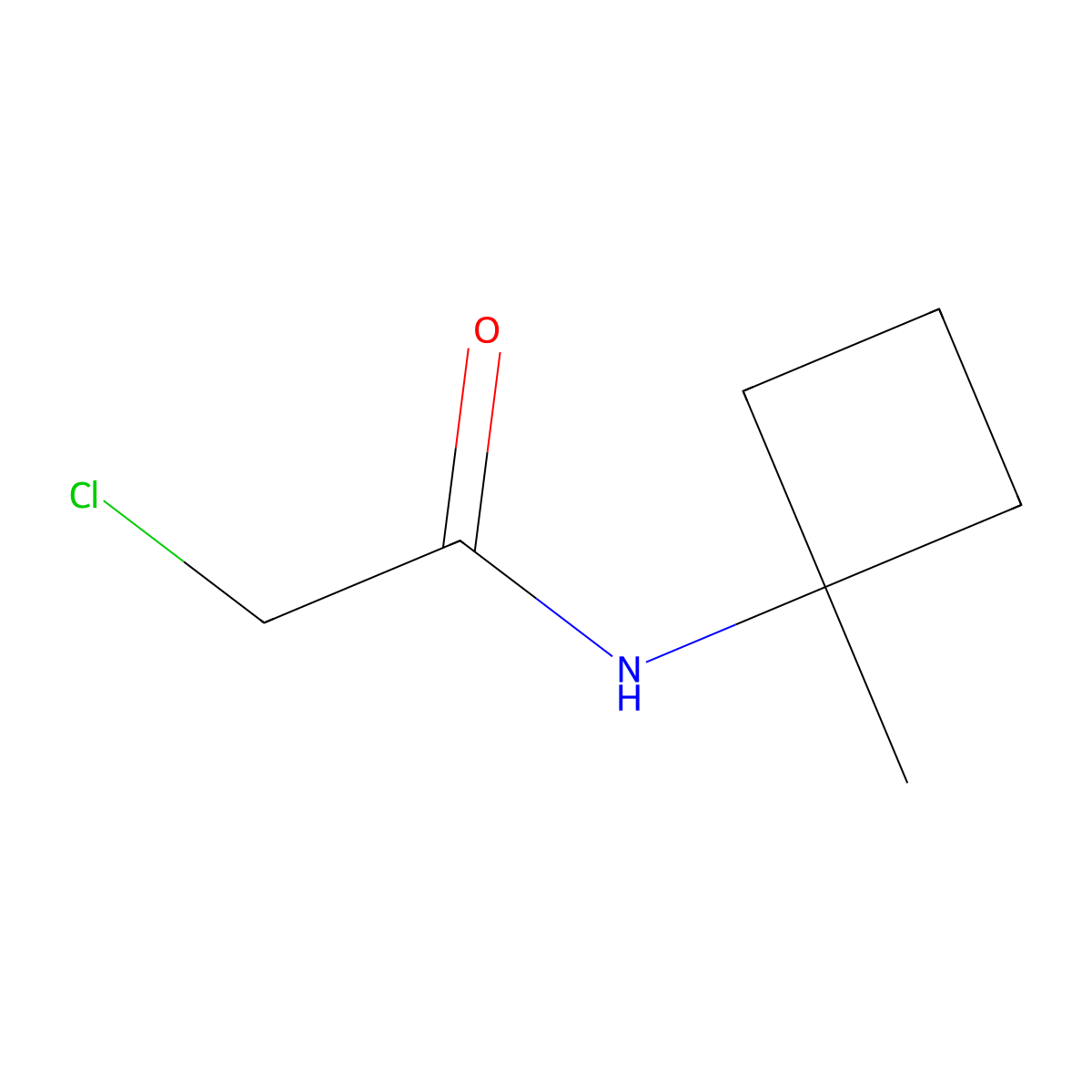 2-chloro-N-(1-methylcyclobutyl)acetamide molecular structure, CAS 1211496-15-9