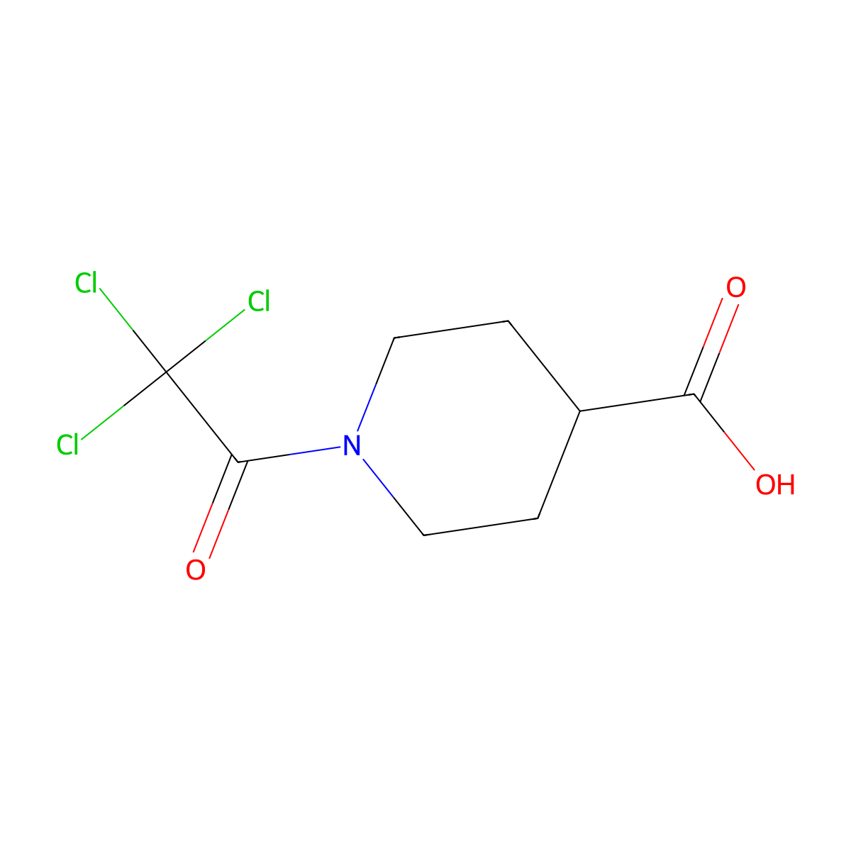 1-(2,2,2-Trichloroacetyl)piperidine-4-carboxylic acid molecular structure, CAS 1211496-17-1