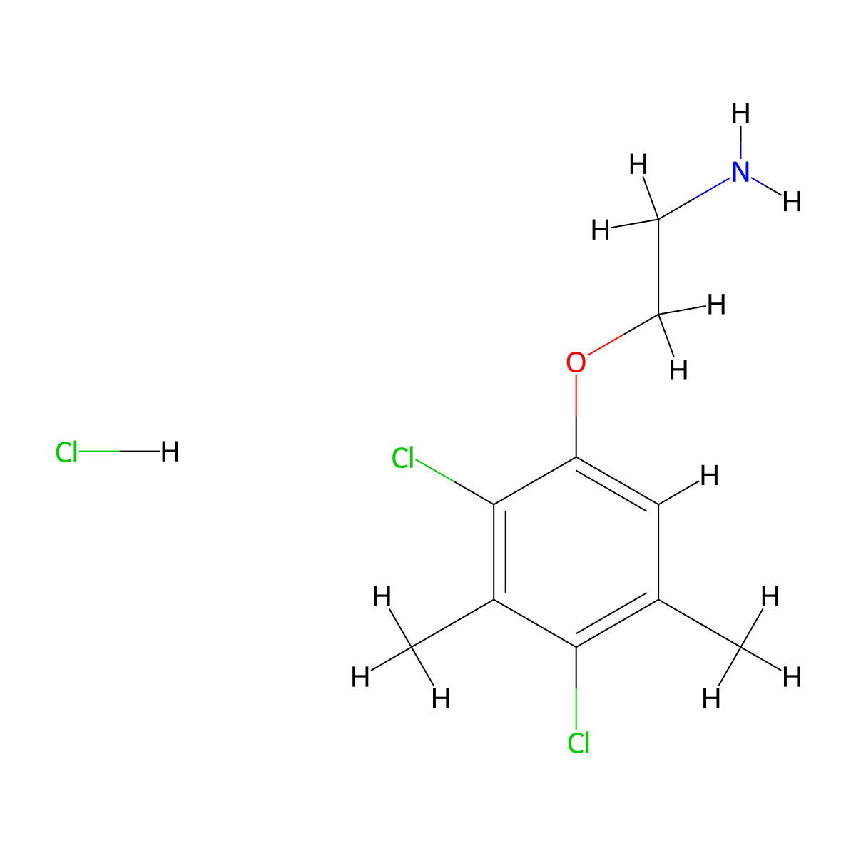 [2-(2,4-Dichloro-3,5-dimethylphenoxy)ethyl]amine hydrochloride molecular structure, CAS 1211497-13-0