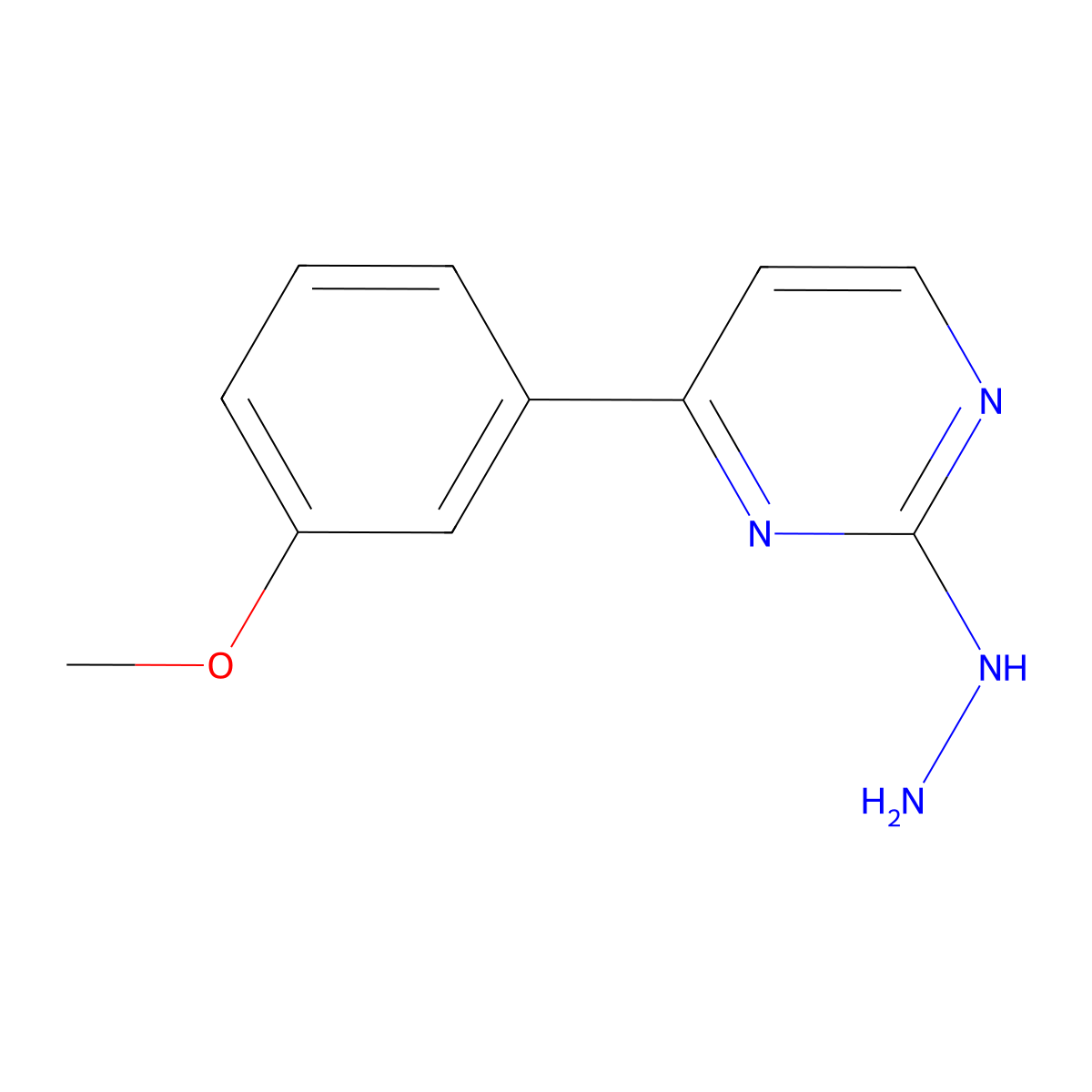 2-Hydrazinyl-4-(3-methoxyphenyl)pyrimidine molecular structure, CAS 1211498-22-4