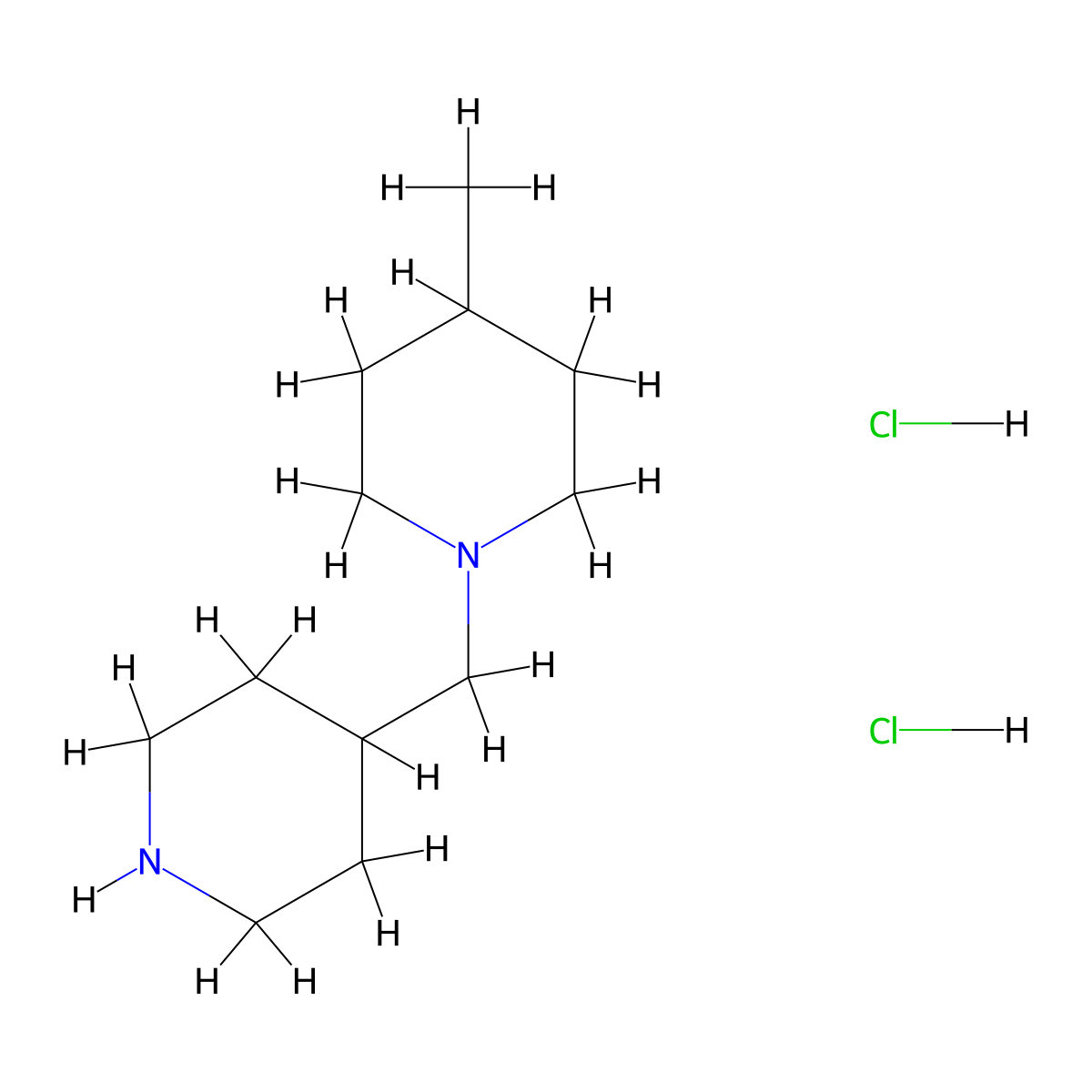4-Methyl-1-(piperidin-4-ylmethyl)piperidine dihydrochloride molecular structure, CAS 1211499-19-2
