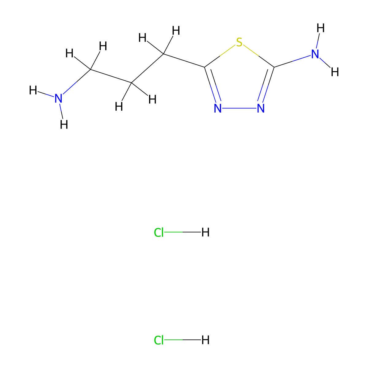 5-(3-Aminopropyl)-1,3,4-thiadiazol-2-amine dihydrochloride molecular structure, CAS 1211502-28-1