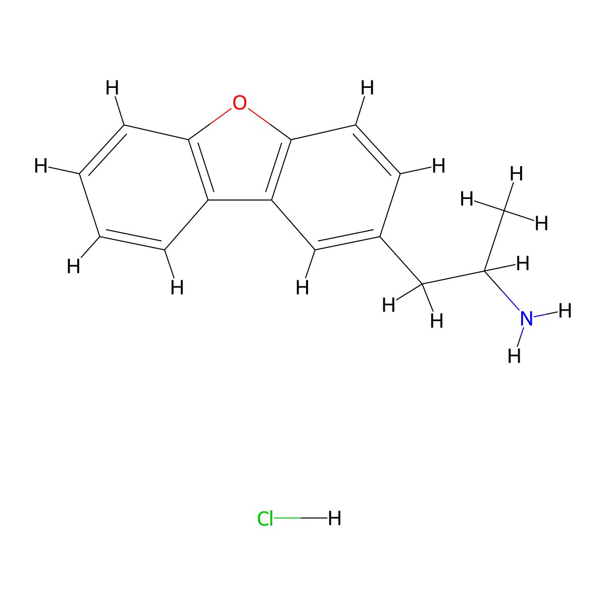 1-Dibenzofuran-2-ylpropan-2-amine;hydrochloride molecular structure, CAS 1211502-40-7