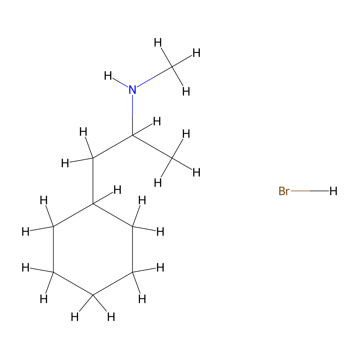 (2-Cyclohexyl-1-methylethyl)methylamine hydrobromide molecular structure, CAS 1211502-58-7