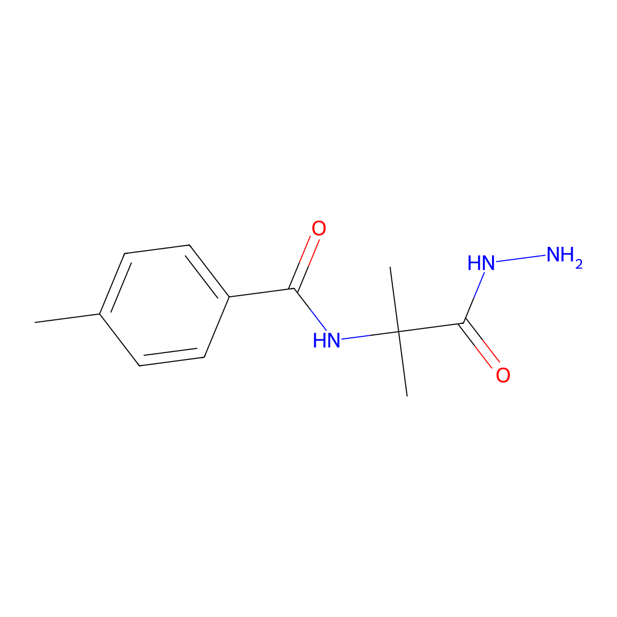 N-(2-hydrazino-1,1-dimethyl-2-oxoethyl)-4-methylbenzamide molecular structure, CAS 1211502-77-0