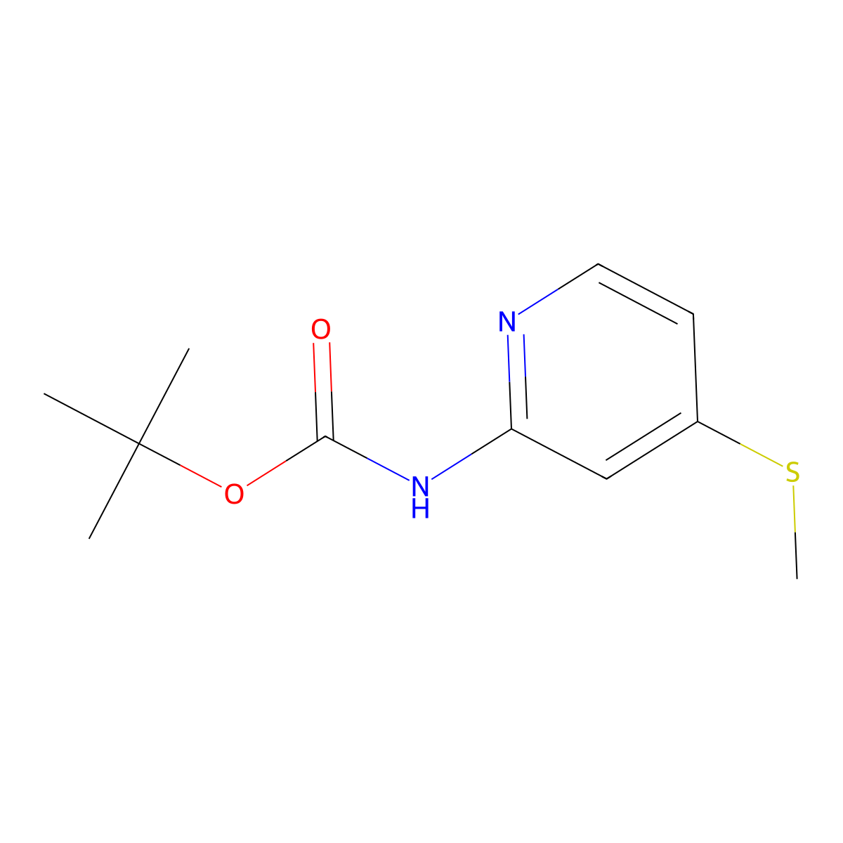 tert-Butyl (4-(methylthio)pyridin-2-yl)carbamate molecular structure, CAS 1211504-16-3