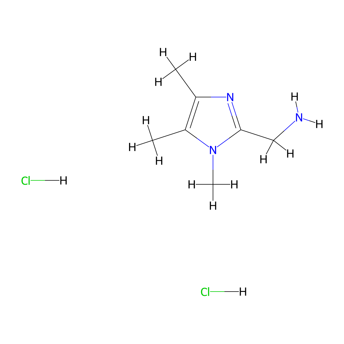 ((1,4,5-Trimethyl-1H-imidazol-2-yl)methyl)amine dihydrochloride molecular structure, CAS 1211504-26-5