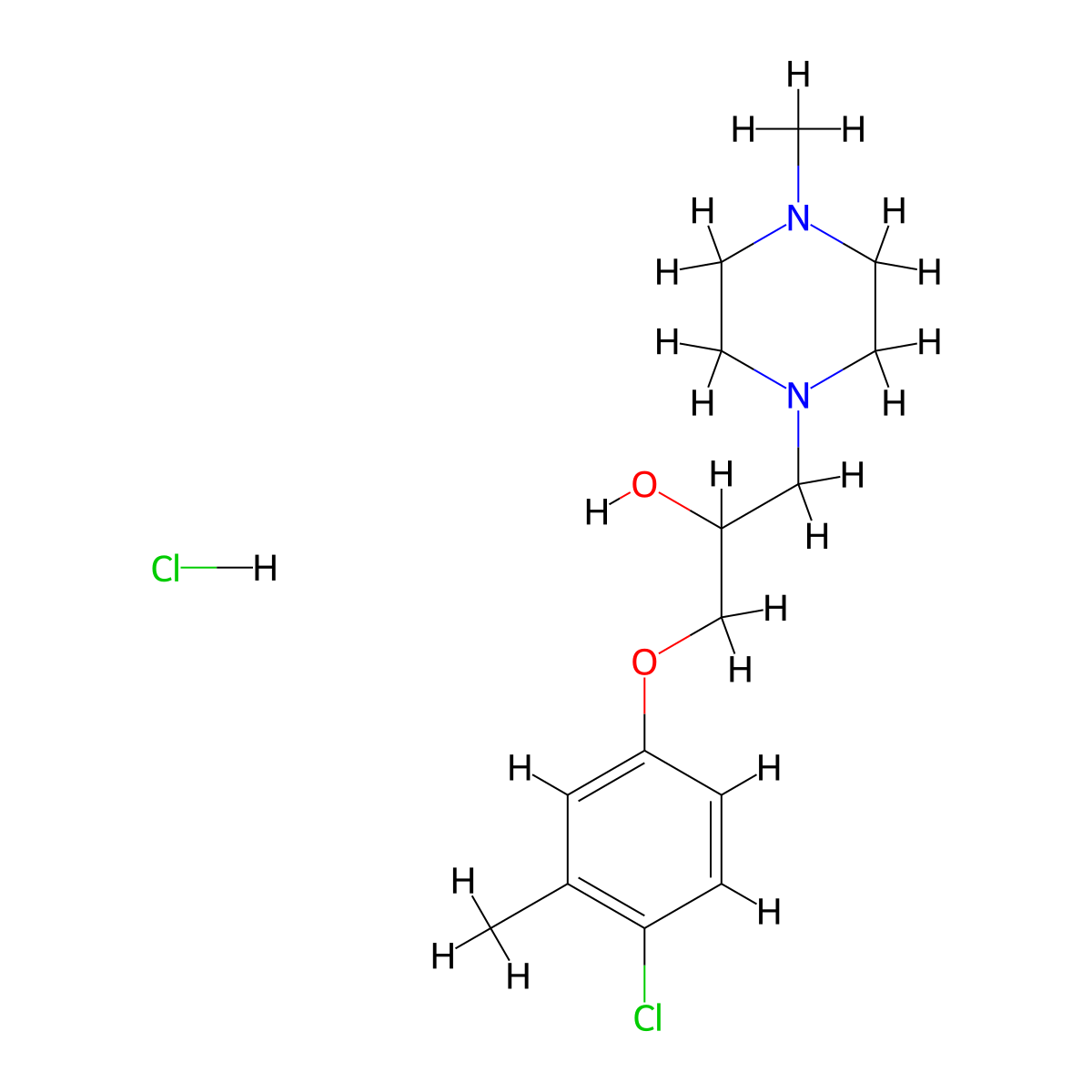 1-(4-Chloro-3-methylphenoxy)-3-(4-methylpiperazin-1-yl)propan-2-ol hydrochloride molecular structure, CAS 1211504-33-4