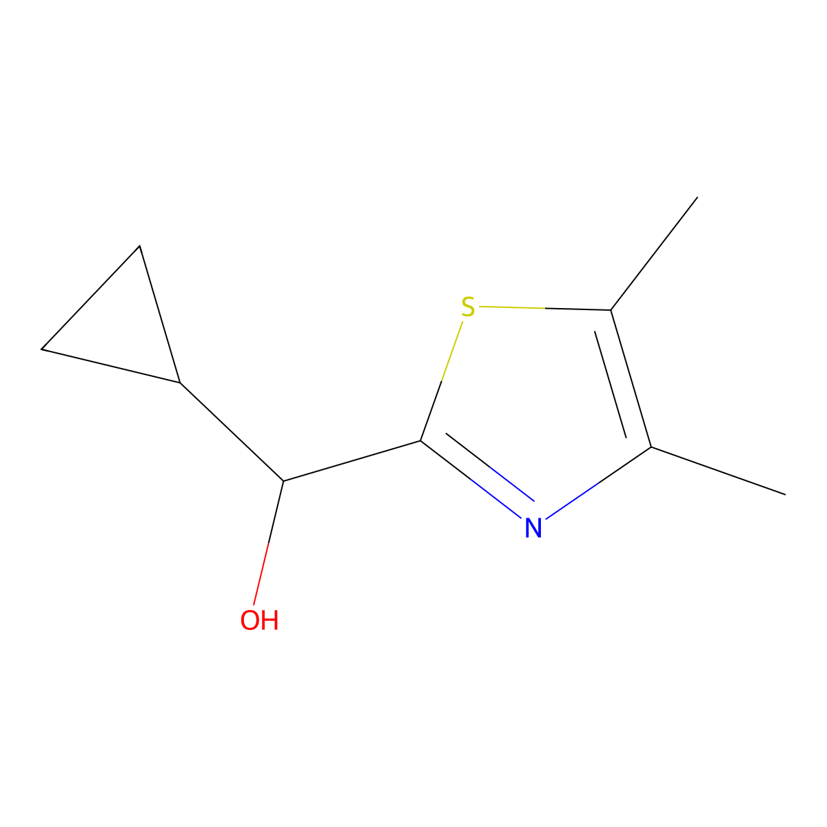 Cyclopropyl(dimethyl-1,3-thiazol-2-YL)methanol molecular structure, CAS 1211504-42-5