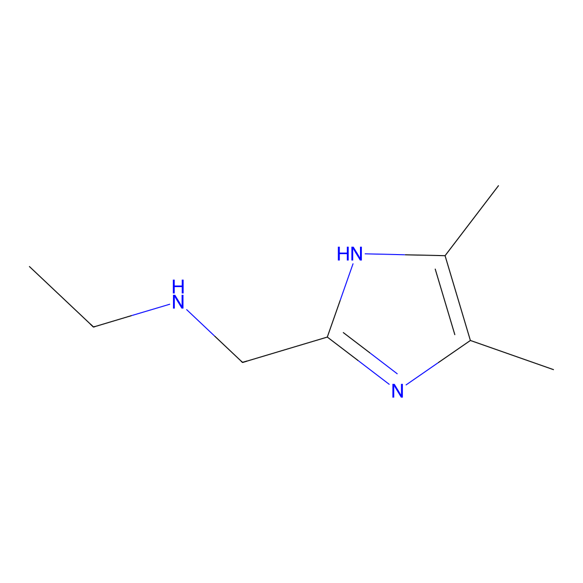 [(4,5-dimethyl-1H-imidazol-2-yl)methyl](ethyl)amine molecular structure, CAS 1211504-68-5