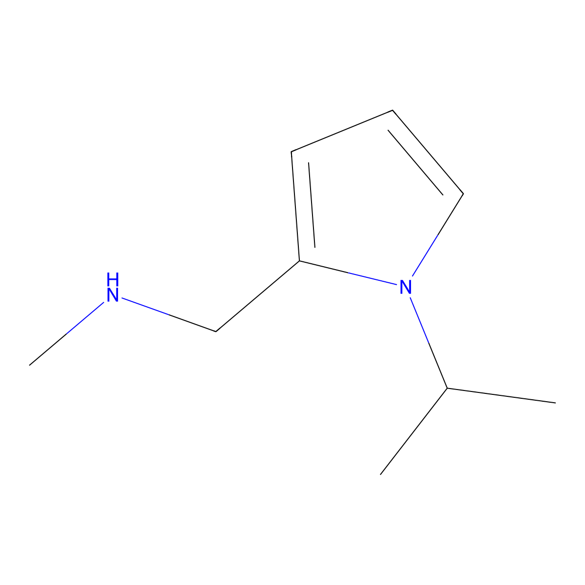 1-(1-isopropyl-1H-pyrrol-2-yl)-N-methylmethanamine molecular structure, CAS 1211504-90-3
