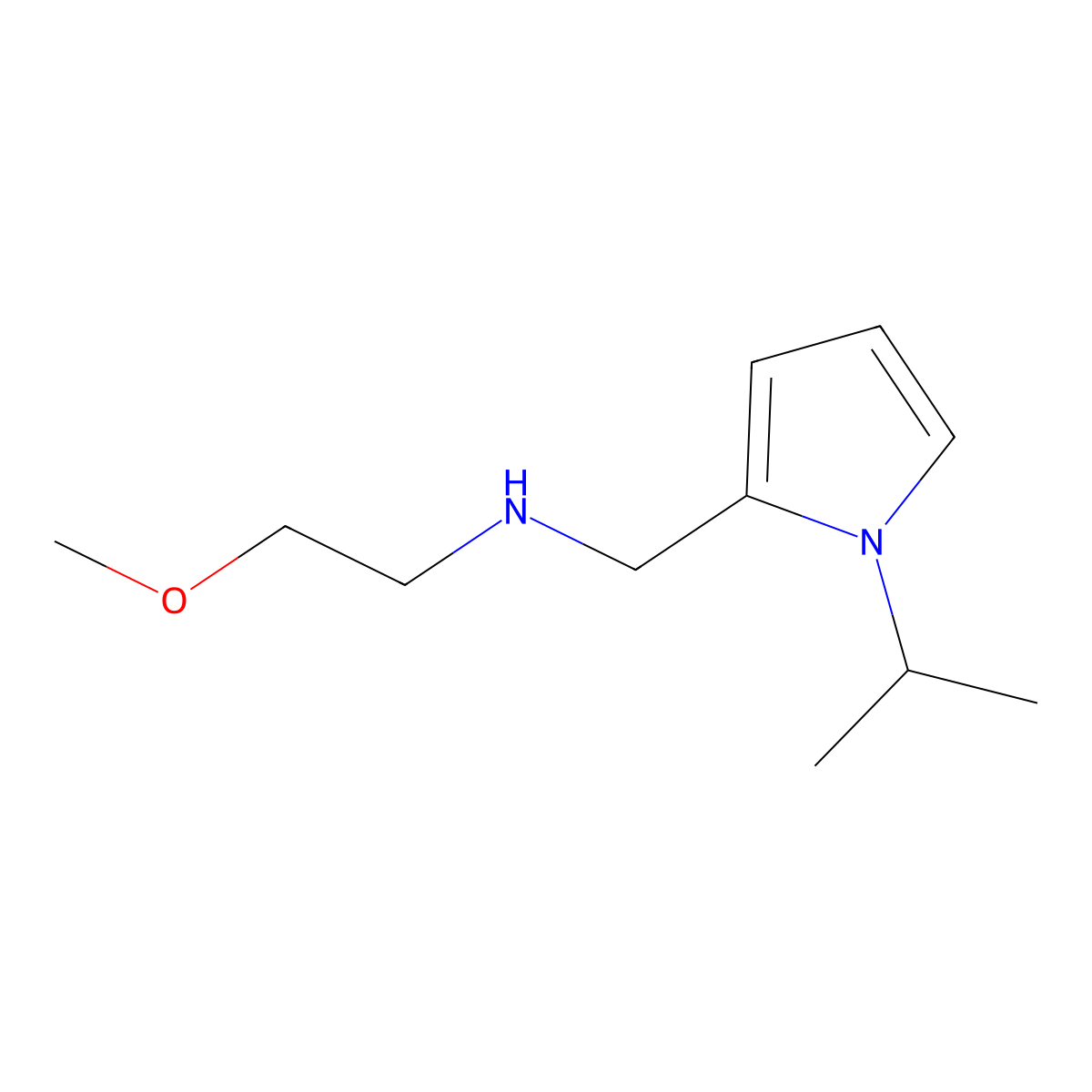 N-((1-isopropyl-1H-pyrrol-2-yl)methyl)-2-methoxyethanamine molecular structure, CAS 1211504-94-7
