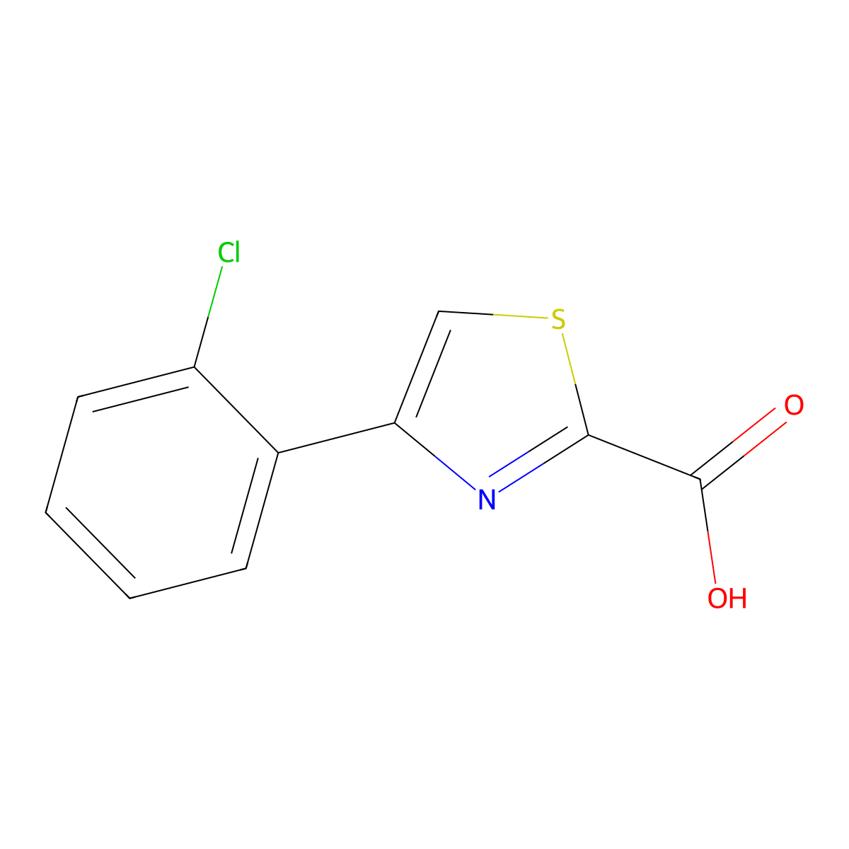 4-(2-Chlorophenyl)-1,3-thiazole-2-carboxylic acid molecular structure, CAS 1211505-13-3