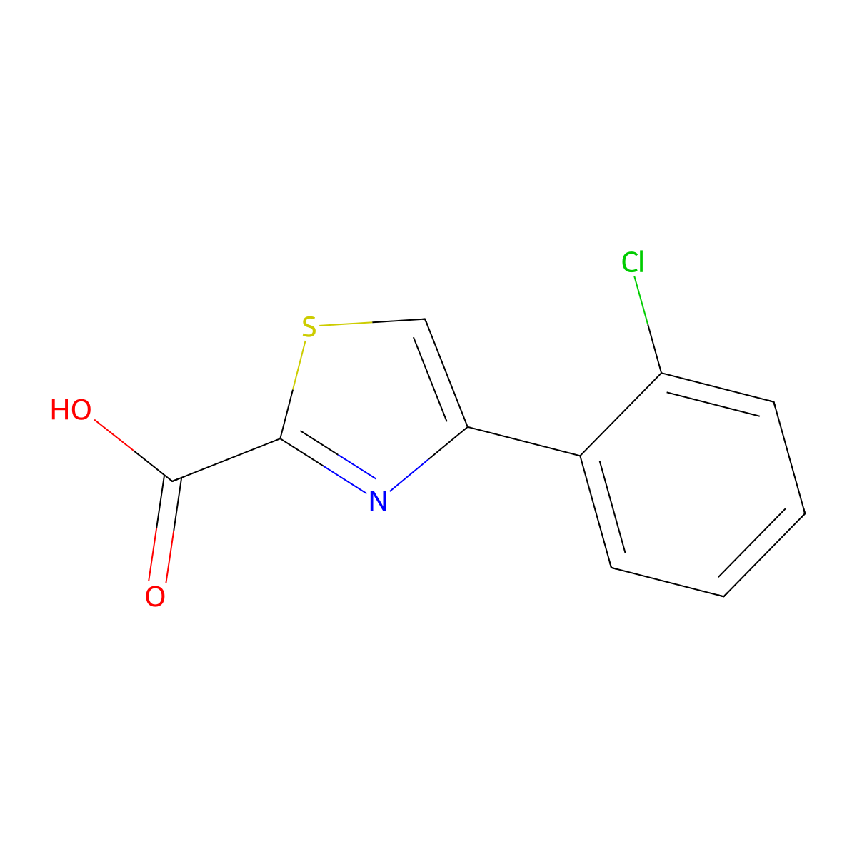 4-(2-Chlorophenyl)-1,3-thiazole-2-carboxylic acid molecular structure, CAS 1211505-13-3