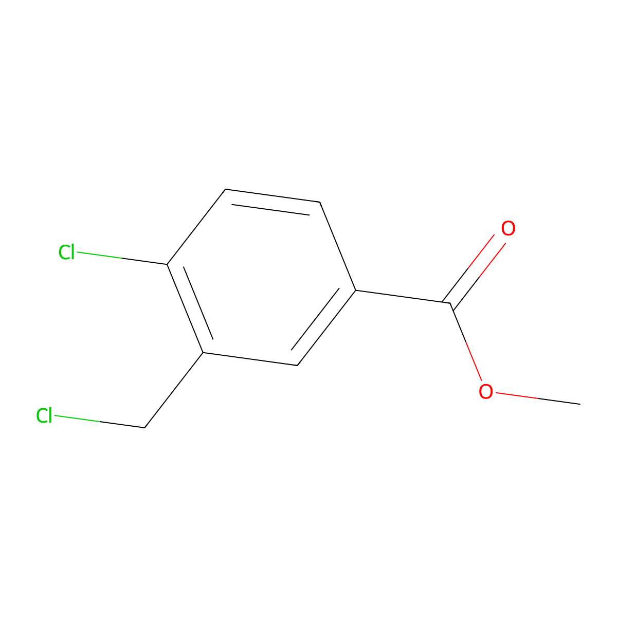 Methyl 4-chloro-3-(chloromethyl)benzoate molecular structure, CAS 1211505-19-9