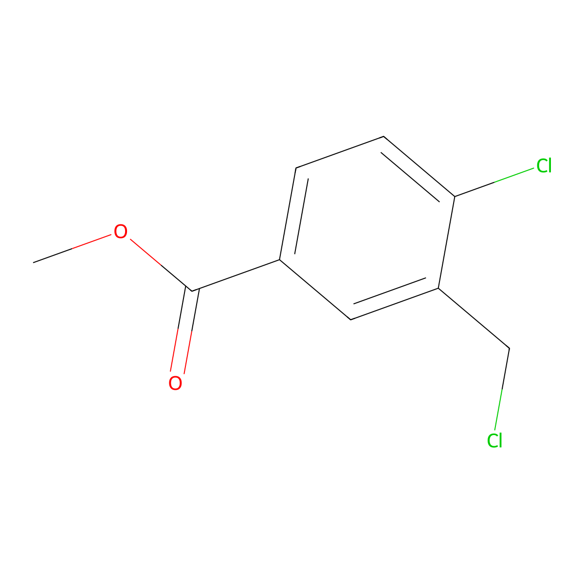 Methyl 4-chloro-3-(chloromethyl)benzoate molecular structure, CAS 1211505-19-9