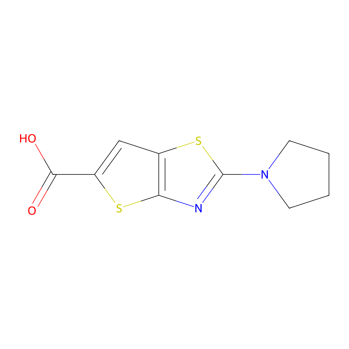 2-(Pyrrolidin-1-yl)thieno[2,3-d][1,3]thiazole-5-carboxylic acid molecular structure, CAS 1211505-49-5