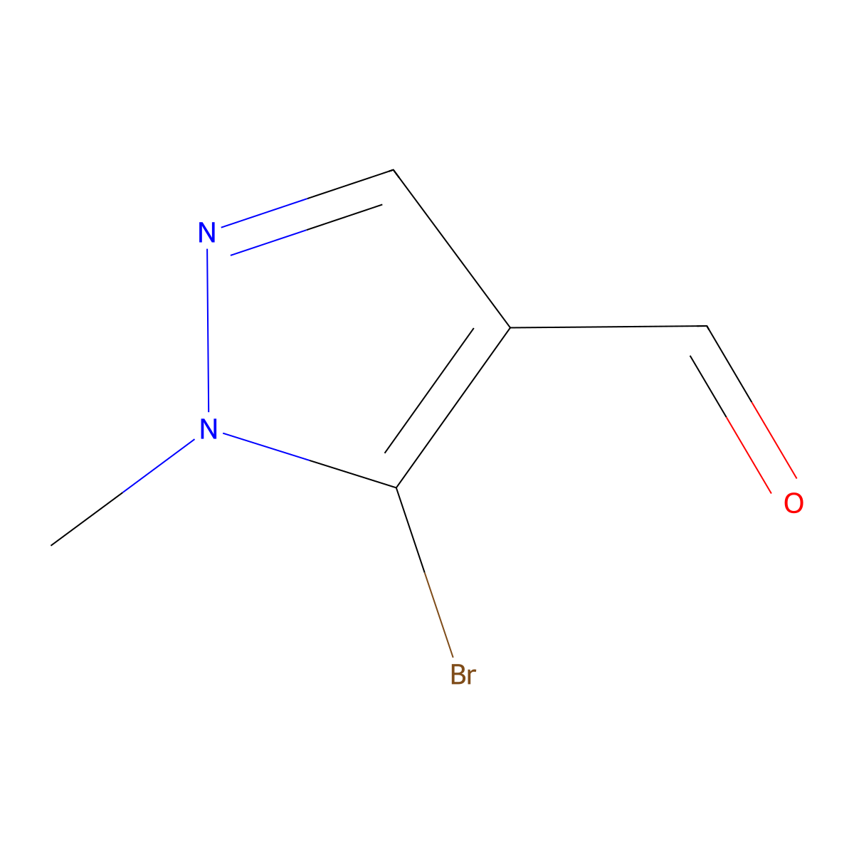 5-bromo-1-methyl-1H-pyrazole-4-carbaldehyde molecular structure, CAS 1211505-84-8